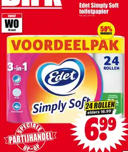 Dirk Edet Simply Soft toiletpapier aanbieding