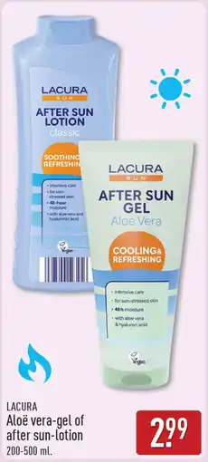 ALDI Lacura aloë vera-gel of after sun-lotion aanbieding