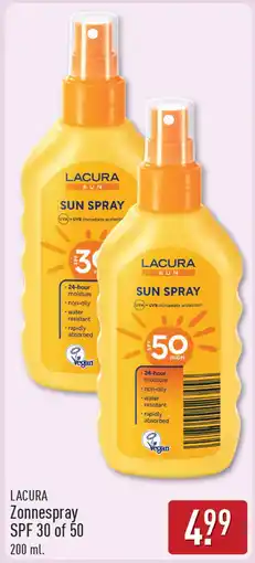 ALDI Lacura zonnespray spf 30 of 50 aanbieding