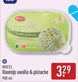 ALDI Mucci Roomijs vanille & pistache aanbieding
