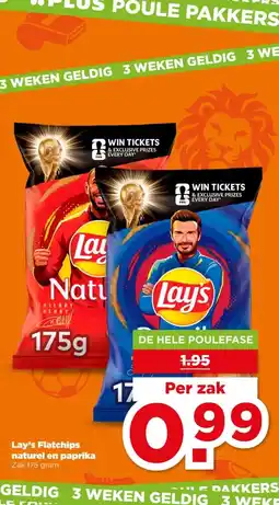 PLUS Lay's Flatchips naturel en paprika aanbieding