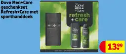 Kruidvat Dove Men+Care geschenkset Refresh+Care met sporthanddoek aanbieding