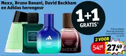 Kruidvat Mexx, Bruno Banani, David Beckham en Adidas herengeur aanbieding