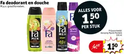 Kruidvat Fa deodorant en douche aanbieding