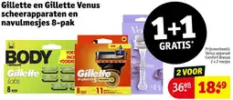 Kruidvat Gillette en Gillette Venus scheerapparaten en navulmesjes 8-pak aanbieding