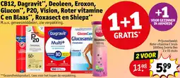 Kruidvat CB12, Dagravit, Deoleen, Eroxon, Glucon, P20, Vision, Roter vitamine C en Blaas, Roxasect en Shiepz aanbieding