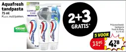 Kruidvat Aquafresh tandpasta aanbieding