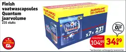 Kruidvat Finish vaatwascapsules Quantum jaarvolume aanbieding