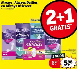 Kruidvat Always, Always Dailies en Always Discreet aanbieding