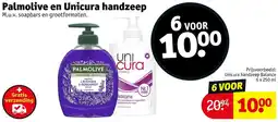 Kruidvat Palmolive en Unicura handzeep aanbieding