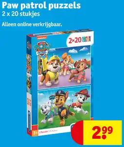 Kruidvat Paw patrol puzzels aanbieding