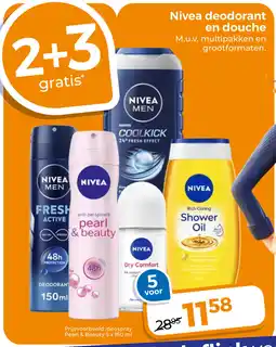Trekpleister Nivea deodorant en douche aanbieding