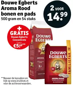 Kruidvat Douwe Egberts Aroma Rood bonen en pads aanbieding