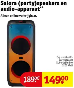 Kruidvat Salora partyspeakers en audio-apparaat aanbieding