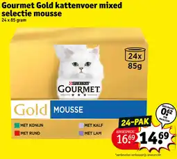 Kruidvat Gourmet Gold kattenvoer mixed selectie mousse aanbieding