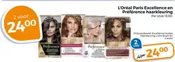 Trekpleister L'Oréal Paris Excellence en Préférence haarkleuring aanbieding