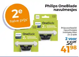 Trekpleister Philips OneBlade navulmesjes aanbieding