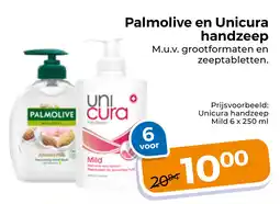 Trekpleister Palmolive en Unicura handzeep aanbieding