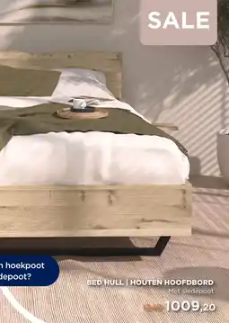 TotaalBED Bed Hull | houten hoofdbord | 140 x 200 cm | Slede poten aanbieding
