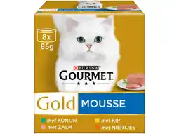 Hoogvliet Gourmet Gold mousse kattenvoer nat vis/vlees aanbieding