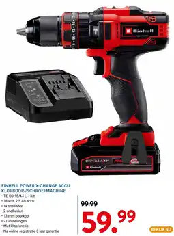 Kluswijs Einhell power x-change accu klopboor-/schroefmachine aanbieding