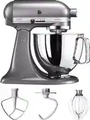 Bol.com KitchenAid Artisan 5KSM125ECU - Keukenmachine - 4,8L - Contour zilver - 3 menghaken aanbieding