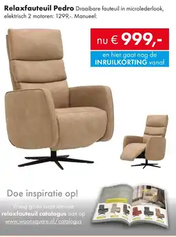 Woonsquare Relaxfauteuil Pedro aanbieding