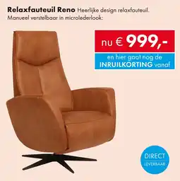 Woonsquare Relaxfauteuil Reno aanbieding