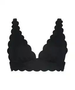 Hunkemoller Hunkemöller Triangel bikinitop Scallop Zwart aanbieding