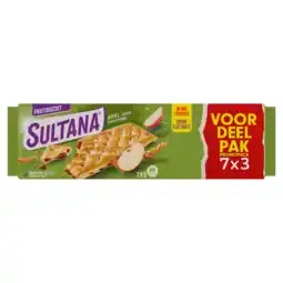 Dekamarkt Sultana Fruitbiscuit appel voordeelpak 7x3 st aanbieding