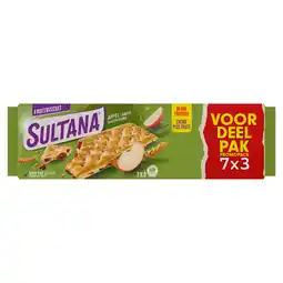 Dekamarkt Sultana Fruitbiscuit appel voordeelpak 7x3 st aanbieding