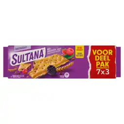 Dekamarkt Sultana Fruitbiscuit bosvruchten voordeelpak 7x3st aanbieding