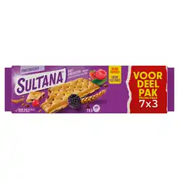 Dekamarkt Sultana Fruitbiscuit bosvruchten voordeelpak 7x3st aanbieding