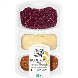 Dekamarkt Daily Chef Rode kool met runderhachee appel en aardappelpuree aanbieding