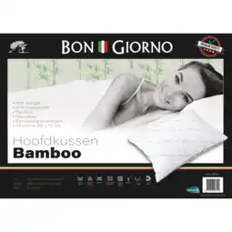 Dekamarkt Bon Giorno Bamboe hoofdkussen 60 x 70 cm aanbieding