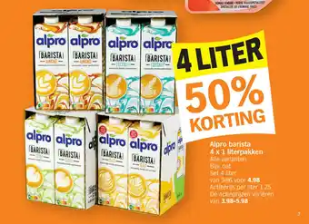 Albert Heijn Alpro barista 4 x 1 literpakken aanbieding