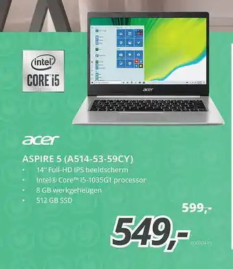 Paradigit Acer Aspire 5 (A514-53-59CY) Laptop aanbieding