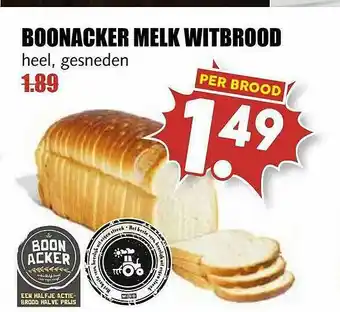 MCD Supermarkt Boonacker Melk Witbrood aanbieding