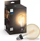 Bol.com Philips Hue filament globelamp G125 - warmwit licht - 550 lumen - E27 - 1 stuk aanbieding