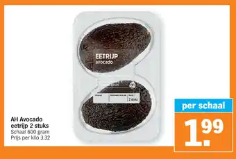 Albert Heijn Avocado eetrijp 2 stuks schaal 600 gram aanbieding