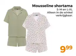 Trekpleister Mousseline shortama aanbieding