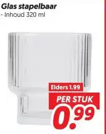 Dekamarkt Glas stapelbaar -Inhoud aanbieding