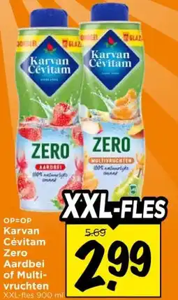 Vomar Voordeelmarkt Karvan Cévitam Zero Aardbei of Multi- vruchten aanbieding