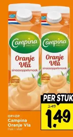 Vomar Voordeelmarkt Campina Oranje Vla aanbieding