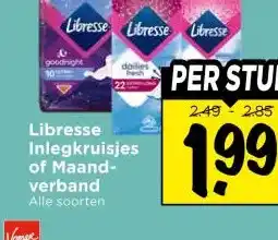 Vomar Voordeelmarkt Libresse Inlegkruisjes of Maand- verband aanbieding