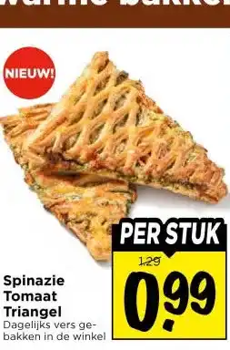 Vomar Voordeelmarkt Spinazie Tomaat Triangel aanbieding