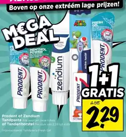Vomar Voordeelmarkt Prodent of Zendium Tandpasta , of Tandenborstel aanbieding