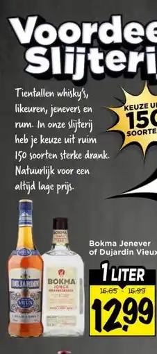 Vomar Voordeelmarkt Bokma Jenever of Dujardin Vieux aanbieding