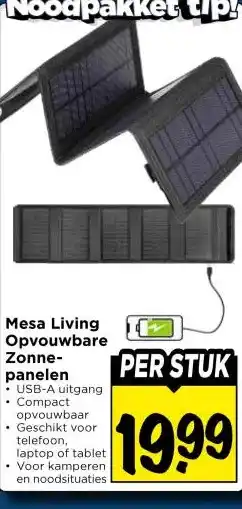 Vomar Voordeelmarkt Mesa Living Opvouwbare Zonne- panelen aanbieding
