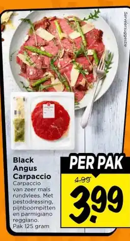 Vomar Voordeelmarkt Black Angus Carpaccio aanbieding